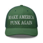 Make America Punk Again Embroidered Mesh Trucker Hat - Evergreen