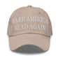 Make America Read Again Embroidered Dad Hat - Stone