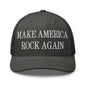 Make America Rock Again Embroidered Mesh Trucker Hat - Charcoal