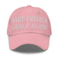 Make America Savage Again Embroidered Dad Hat - Pink