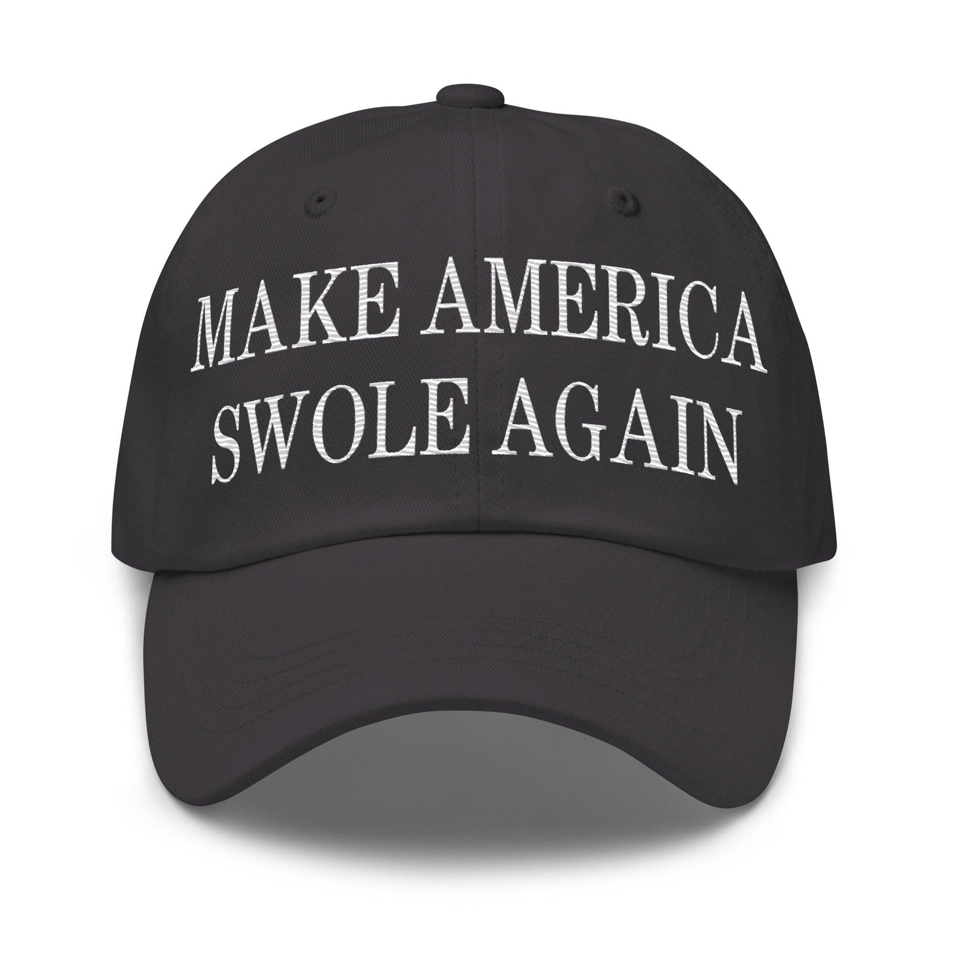Make America Swole Again Embroidered Dad Hat - Dark Grey