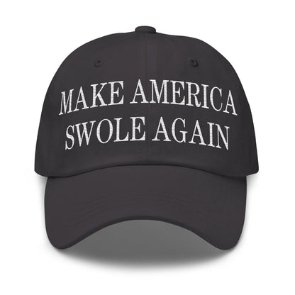 Make America Swole Again Embroidered Dad Hat - Dark Grey