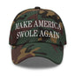 Make America Swole Again Embroidered Dad Hat - Green Camo