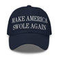 Make America Swole Again Embroidered Dad Hat - Navy
