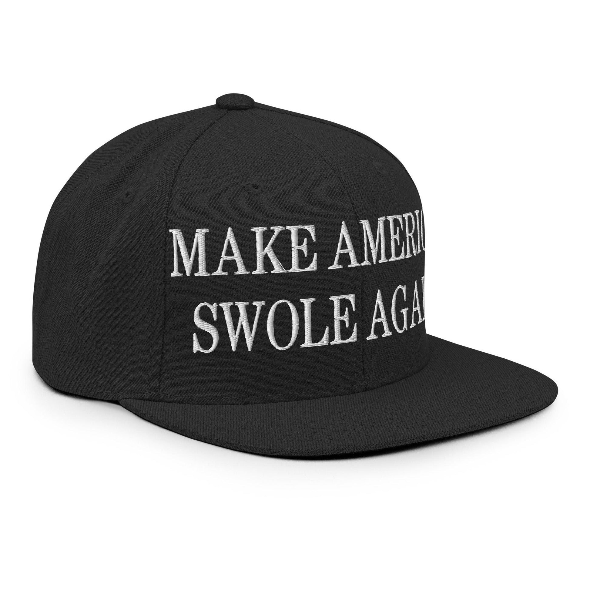 Make America Swole Again Embroidered Flat Bill Brim Snapback Hat