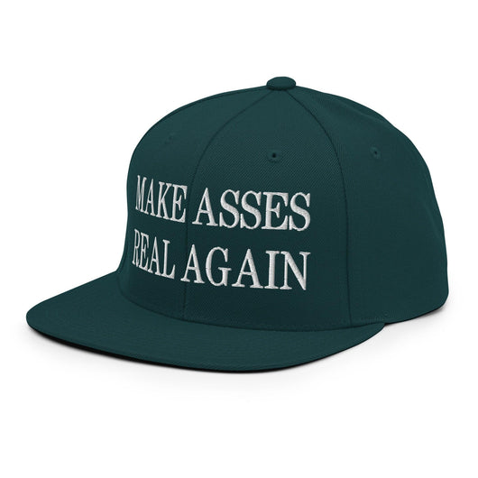 Make Asses Real Again Embroidered Flat Bill Brim Snapback Hat