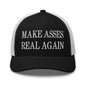 Make Asses Real Again Embroidered Mesh Trucker Hat - Black/ White