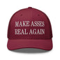 Make Asses Real Again Embroidered Mesh Trucker Hat - Cranberry