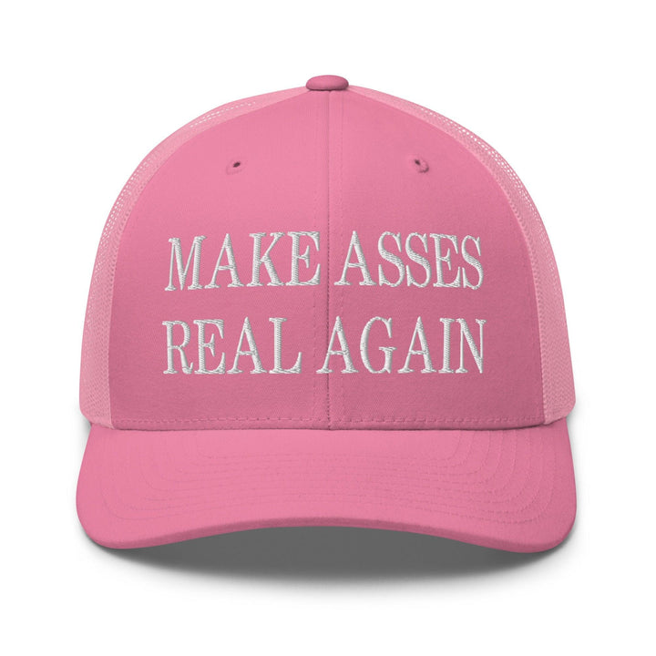 Make Asses Real Again Embroidered Mesh Trucker Hat - Pink