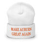 Make Auburn Great Again Embroidered Knit Cuffed Beanie - White