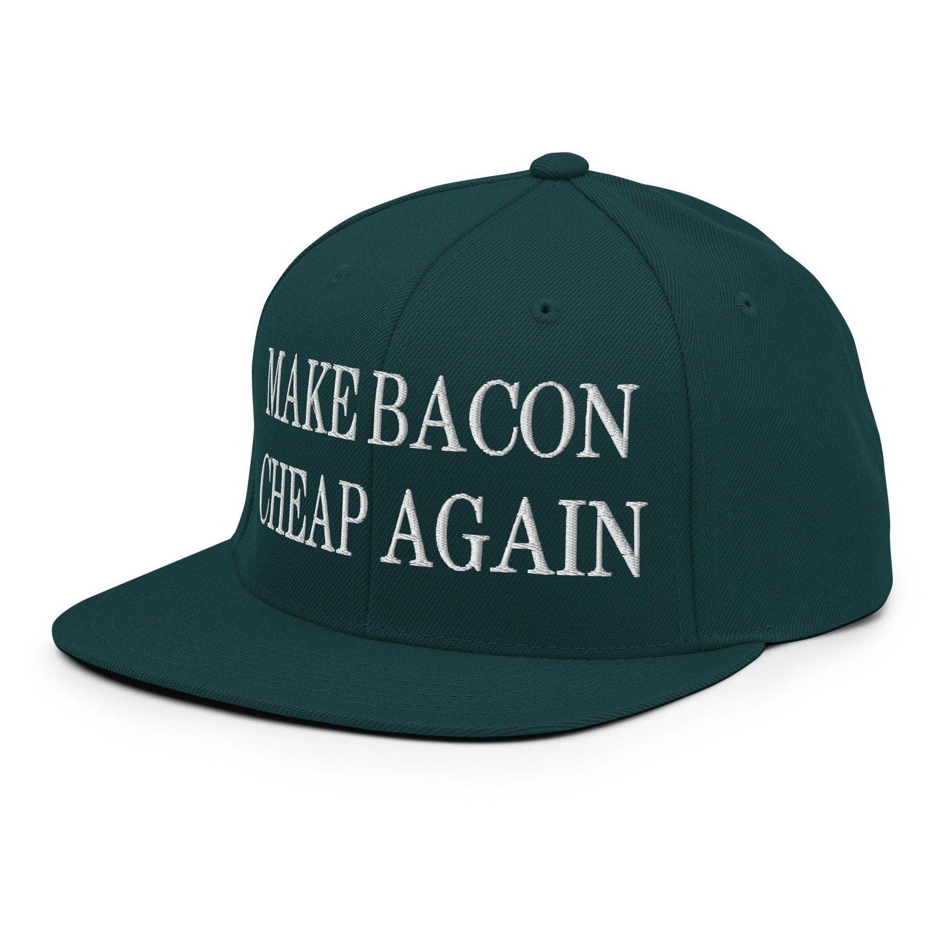 Make Bacon It Again Embroidered Flat Bill Brim Snapback Hat