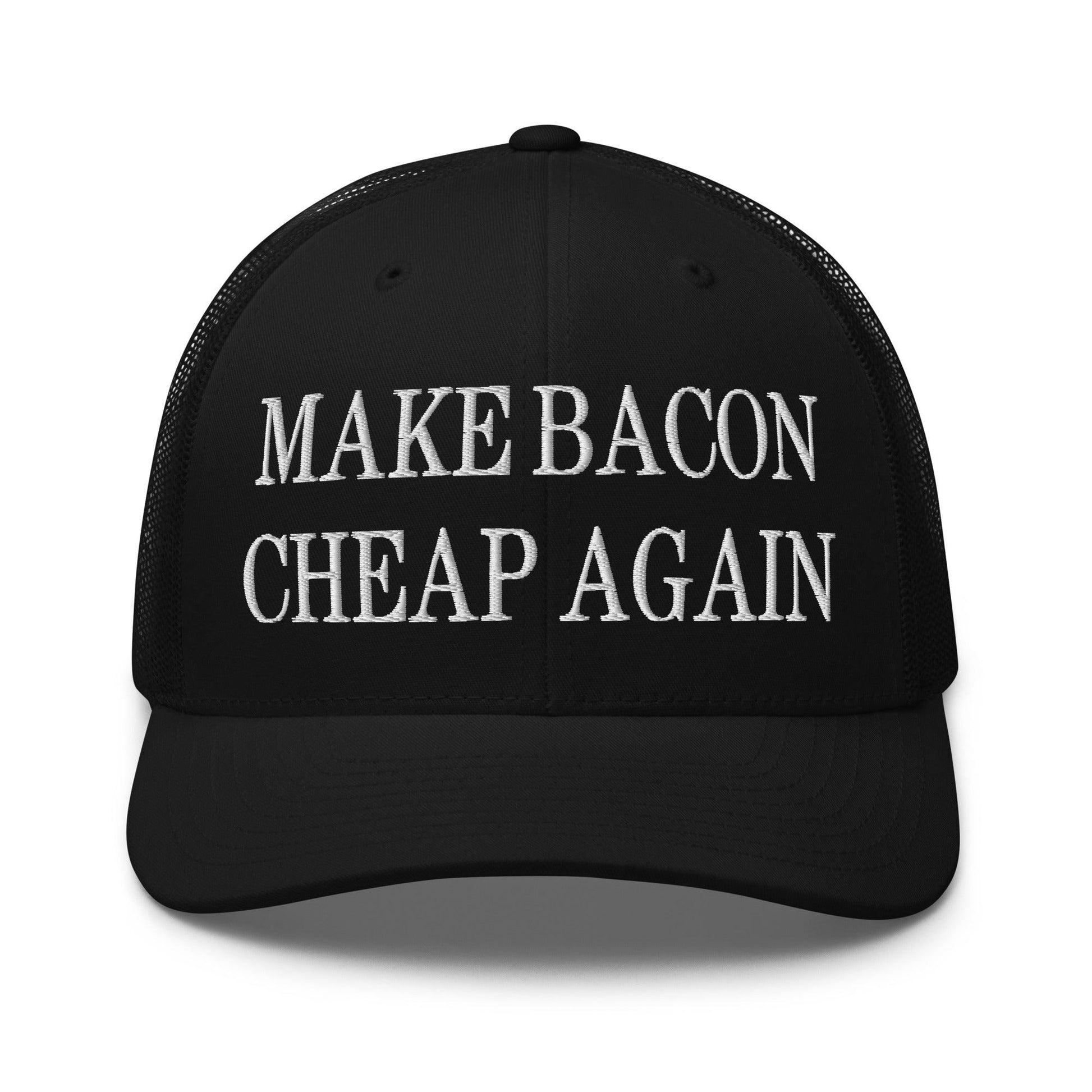 Make Bacon It Again Embroidered Mesh Trucker Hat - Black