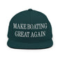 Make Boating Great Again Embroidered Flat Bill Brim Snapback Hat - Spruce