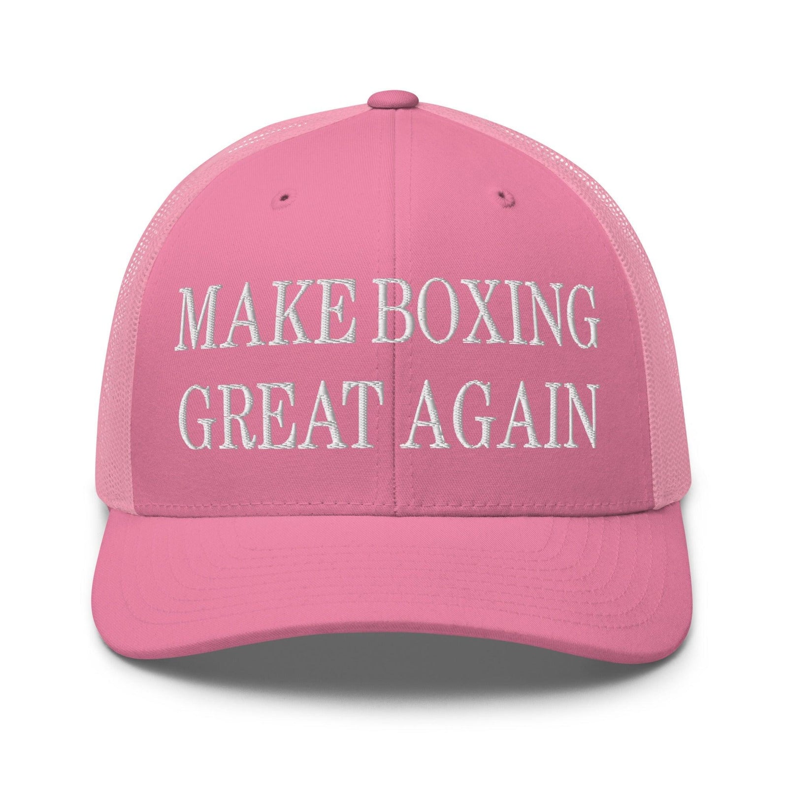 Make Boxing Great Again Embroidered Mesh Trucker Hat - Pink