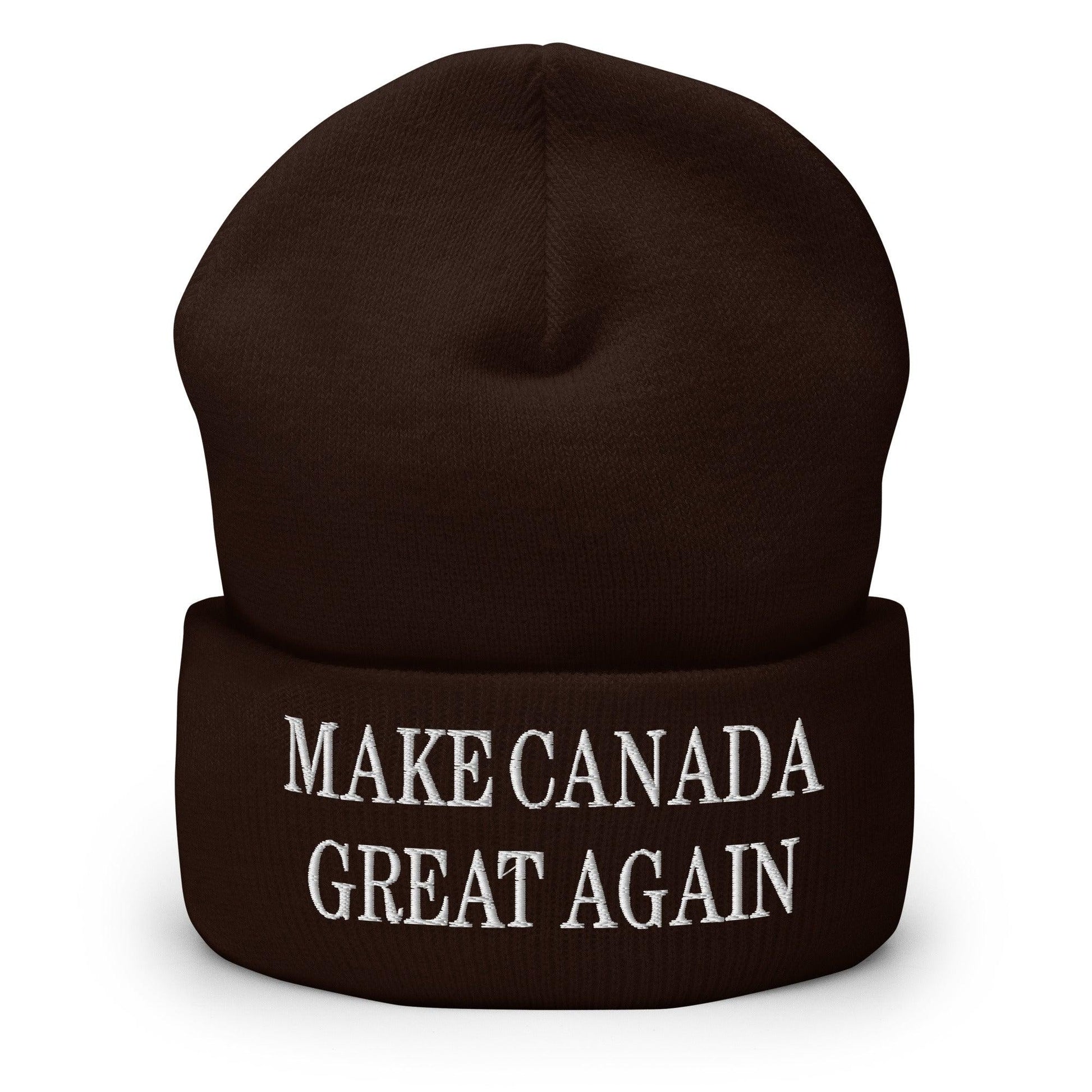 Make C Great Again Embroidered Cuffed Knit Beanie - Brown - Headwear - Winter