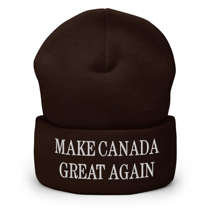 Make C Great Again Embroidered Cuffed Knit Beanie - Brown - Headwear - Winter