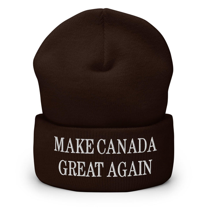 Make C Great Again Embroidered Cuffed Knit Beanie - Brown - Headwear - Winter