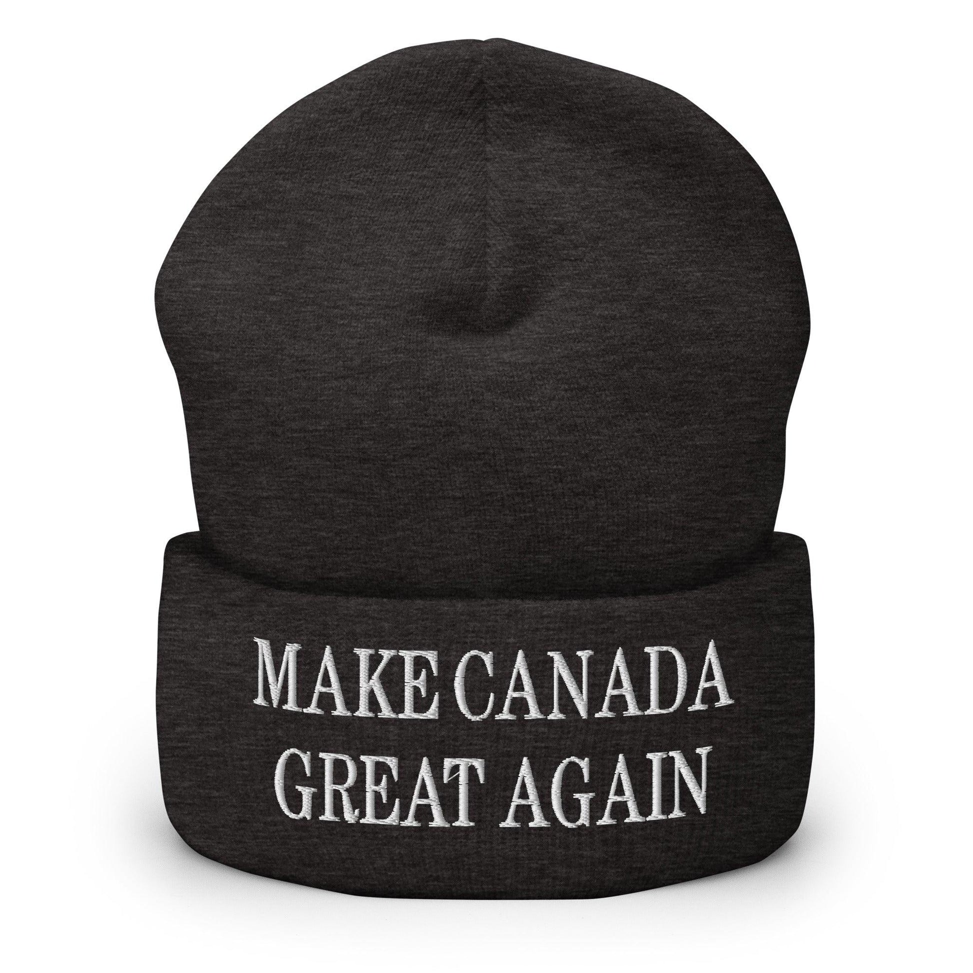 Make C Great Again Embroidered Cuffed Knit Beanie - Dark Grey - Headwear - Winter