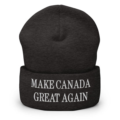 Make C Great Again Embroidered Cuffed Knit Beanie - Dark Grey - Headwear - Winter