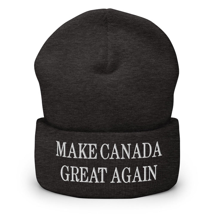Make C Great Again Embroidered Cuffed Knit Beanie - Dark Grey - Headwear - Winter