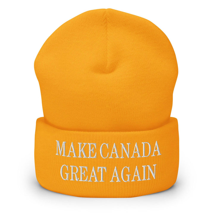 Make C Great Again Embroidered Cuffed Knit Beanie - Gold - Headwear - Winter