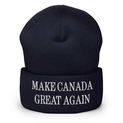 Make C Great Again Embroidered Cuffed Knit Beanie - Navy - Headwear - Winter