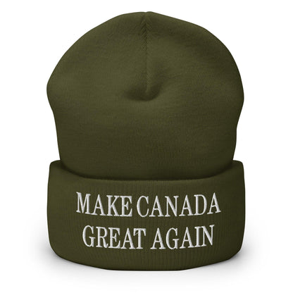 Make C Great Again Embroidered Cuffed Knit Beanie - Olive - Headwear - Winter