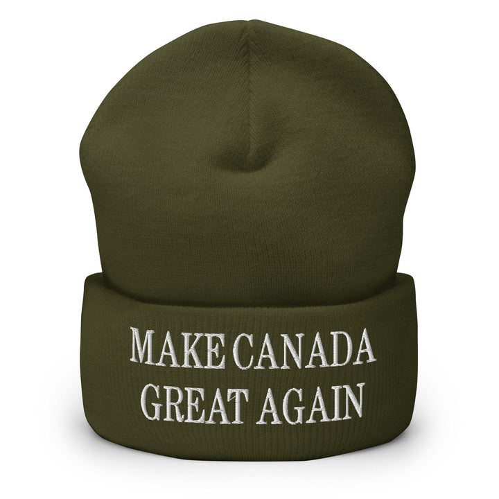 Make C Great Again Embroidered Cuffed Knit Beanie - Olive - Headwear - Winter