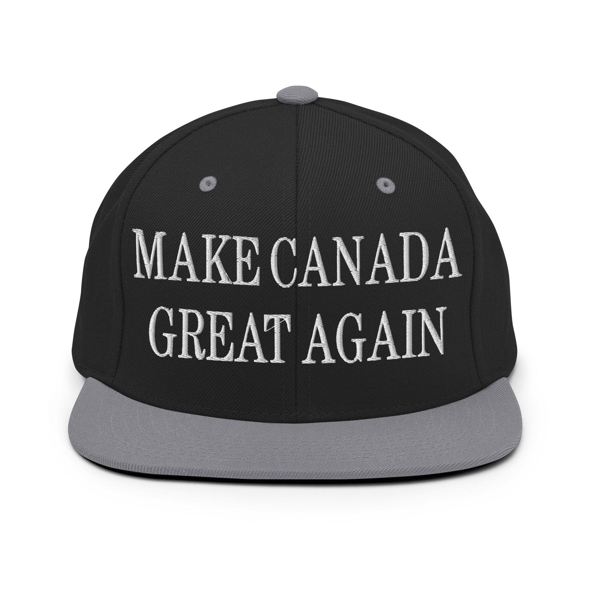 Make C Great Again Embroidered Flat Bill Brim Snapback Hat - Black/ Silver