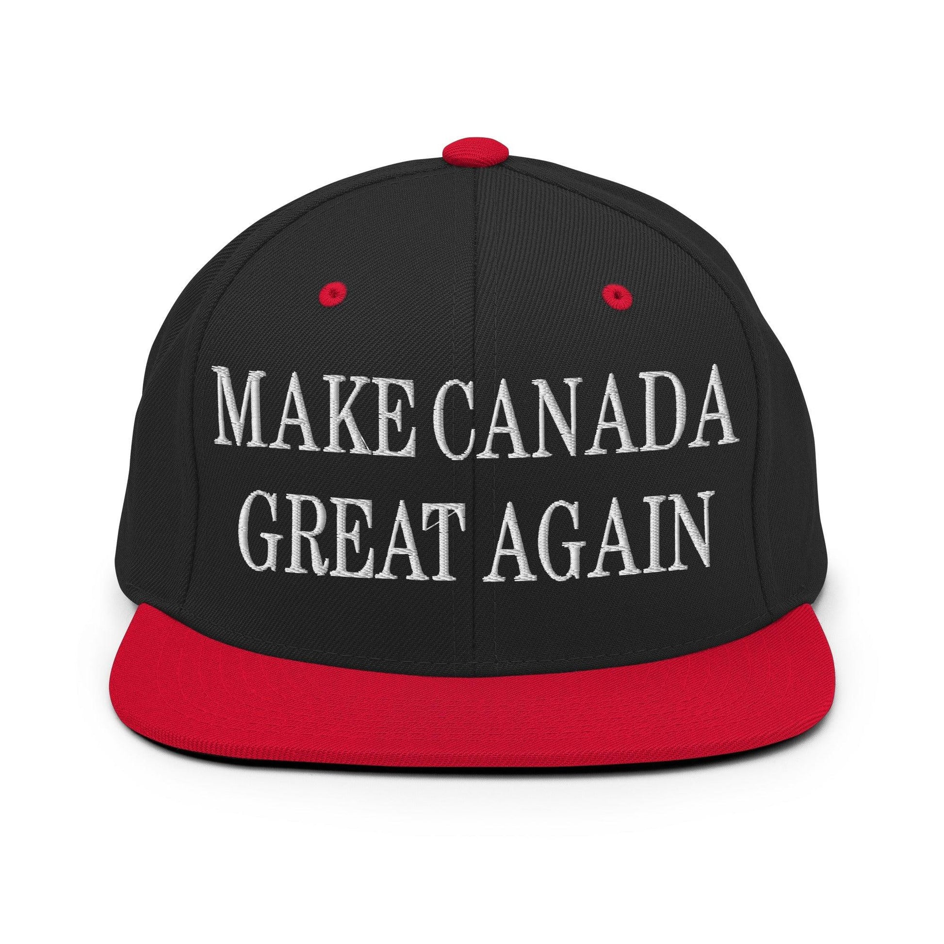 Make C Great Again Embroidered Flat Bill Brim Snapback Hat - Black/ Red