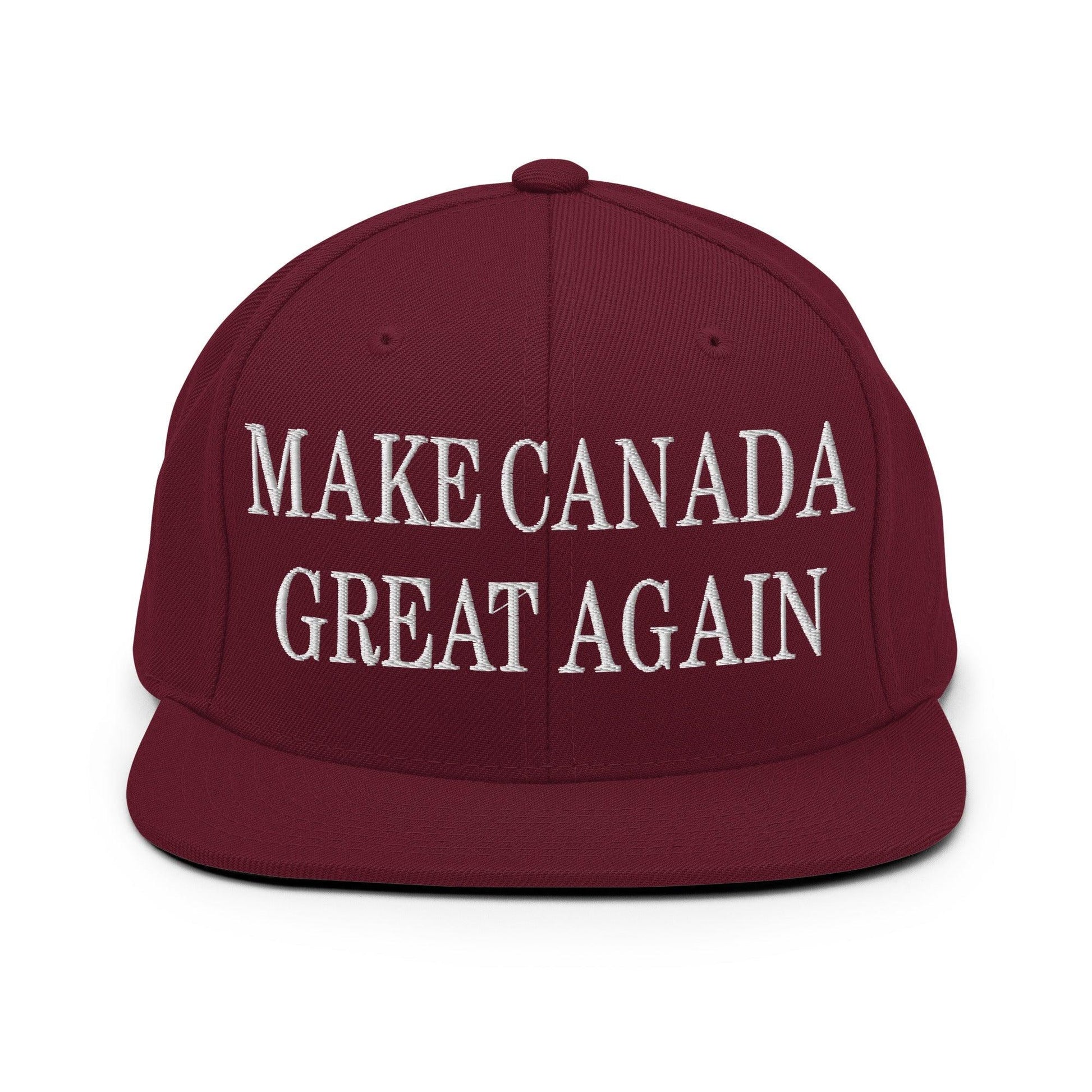 Make C Great Again Embroidered Flat Bill Brim Snapback Hat - Maroon