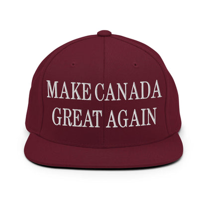 Make C Great Again Embroidered Flat Bill Brim Snapback Hat - Maroon