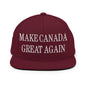 Make C Great Again Embroidered Flat Bill Brim Snapback Hat - Maroon