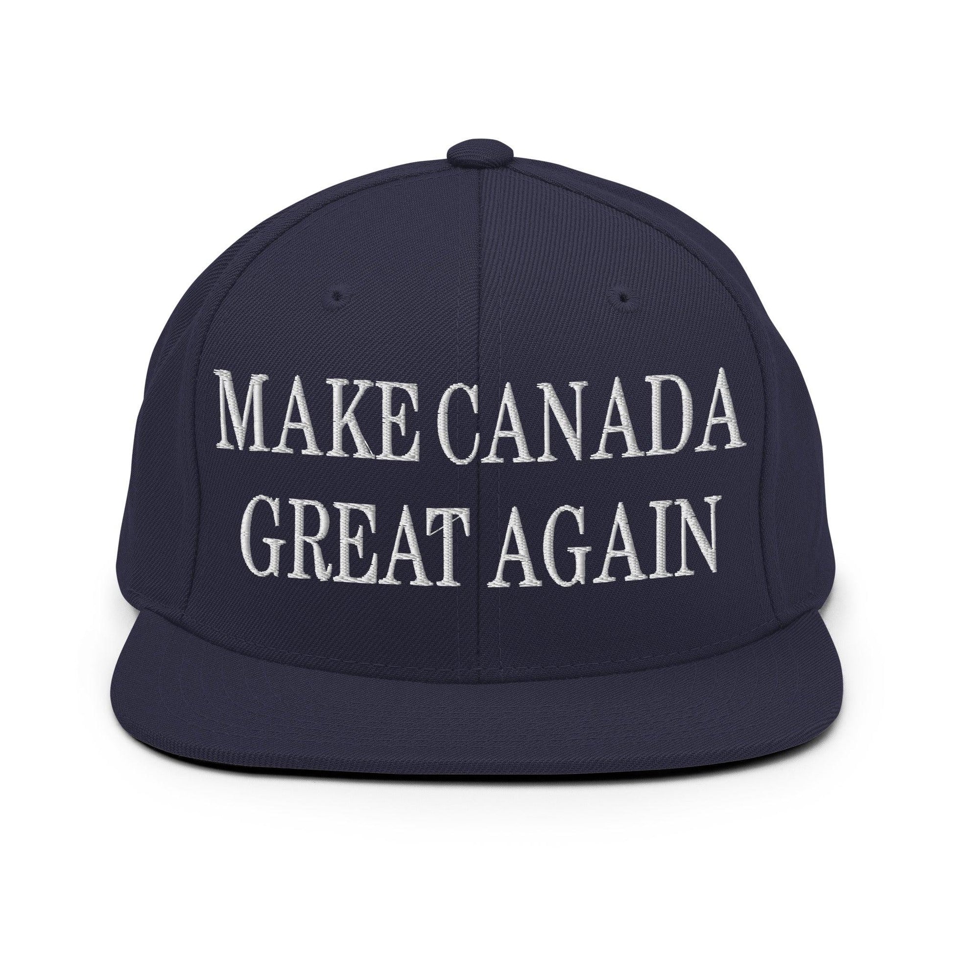 Make C Great Again Embroidered Flat Bill Brim Snapback Hat - Navy