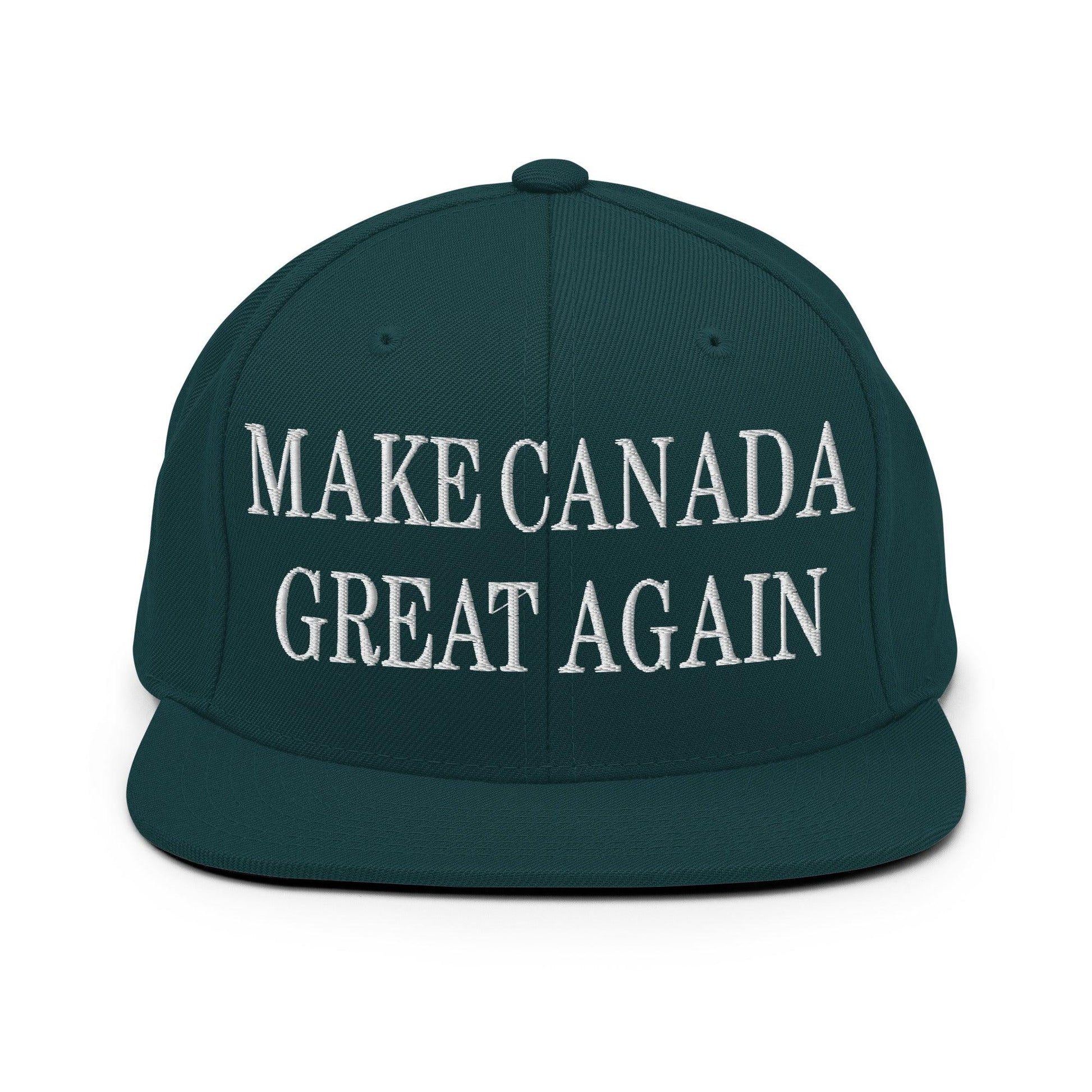 Make C Great Again Embroidered Flat Bill Brim Snapback Hat - Spruce