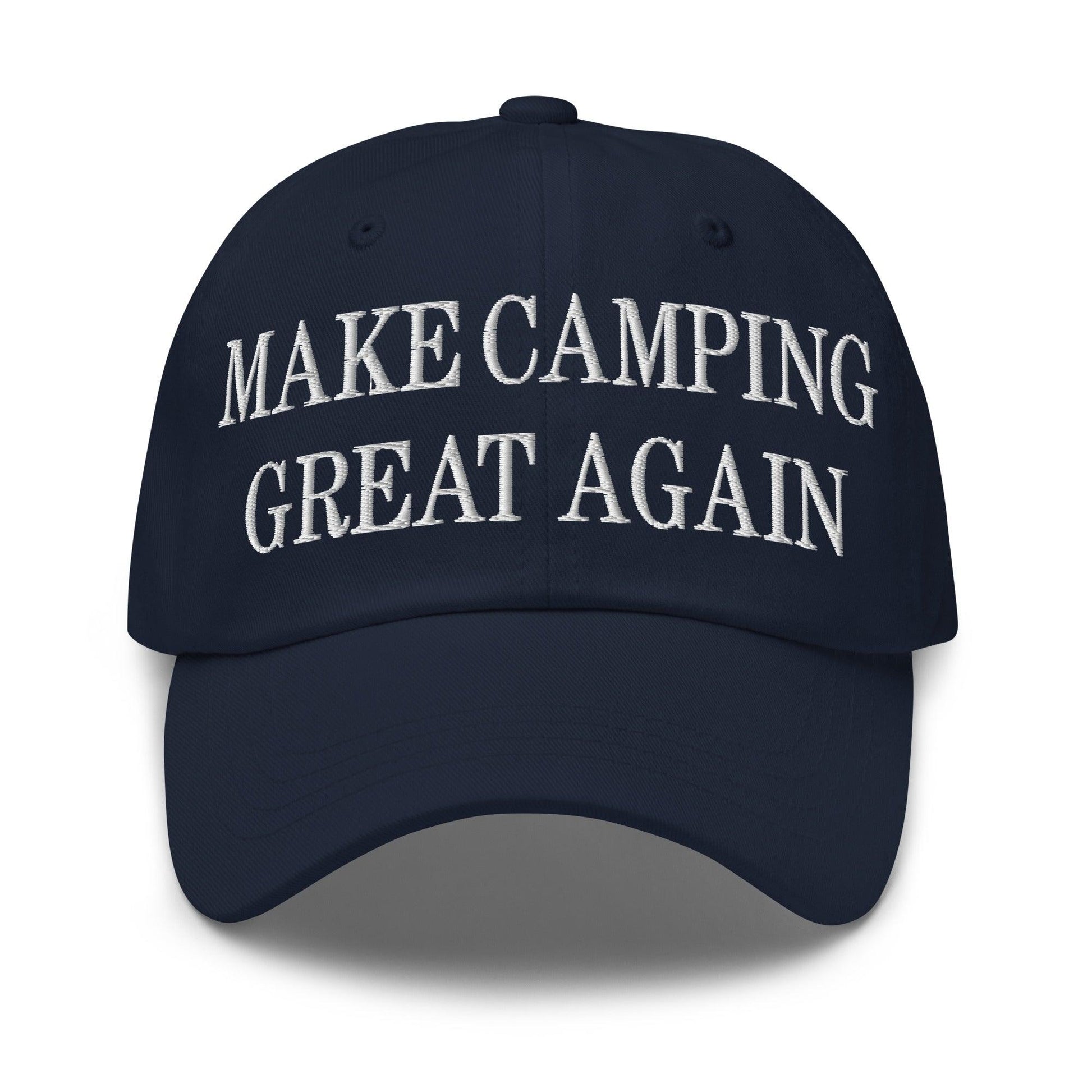 Make Camping Great Again Embroidered Dad Hat - Navy