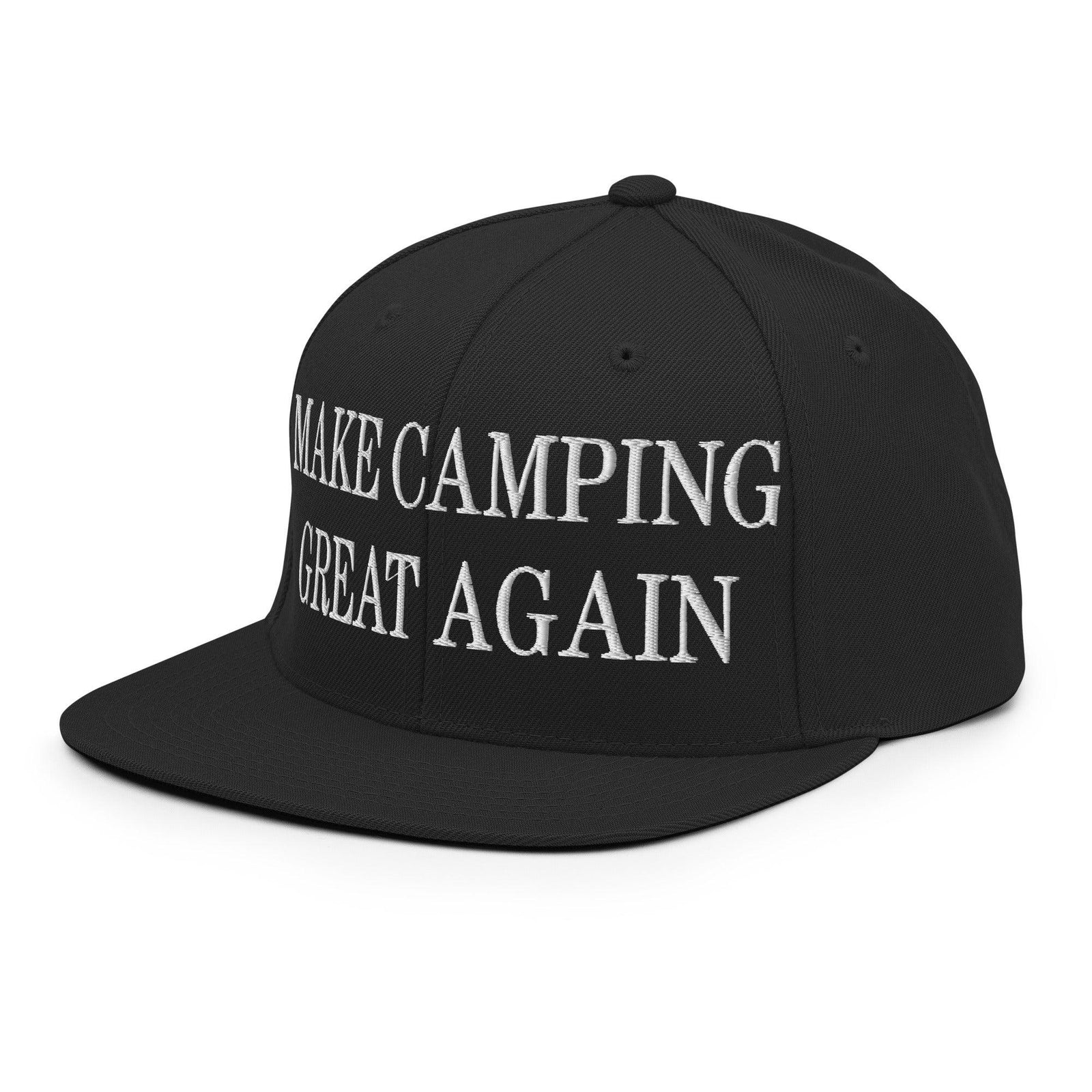 Make Camping Great Again Embroidered Flat Bill Brim Snapback Hat