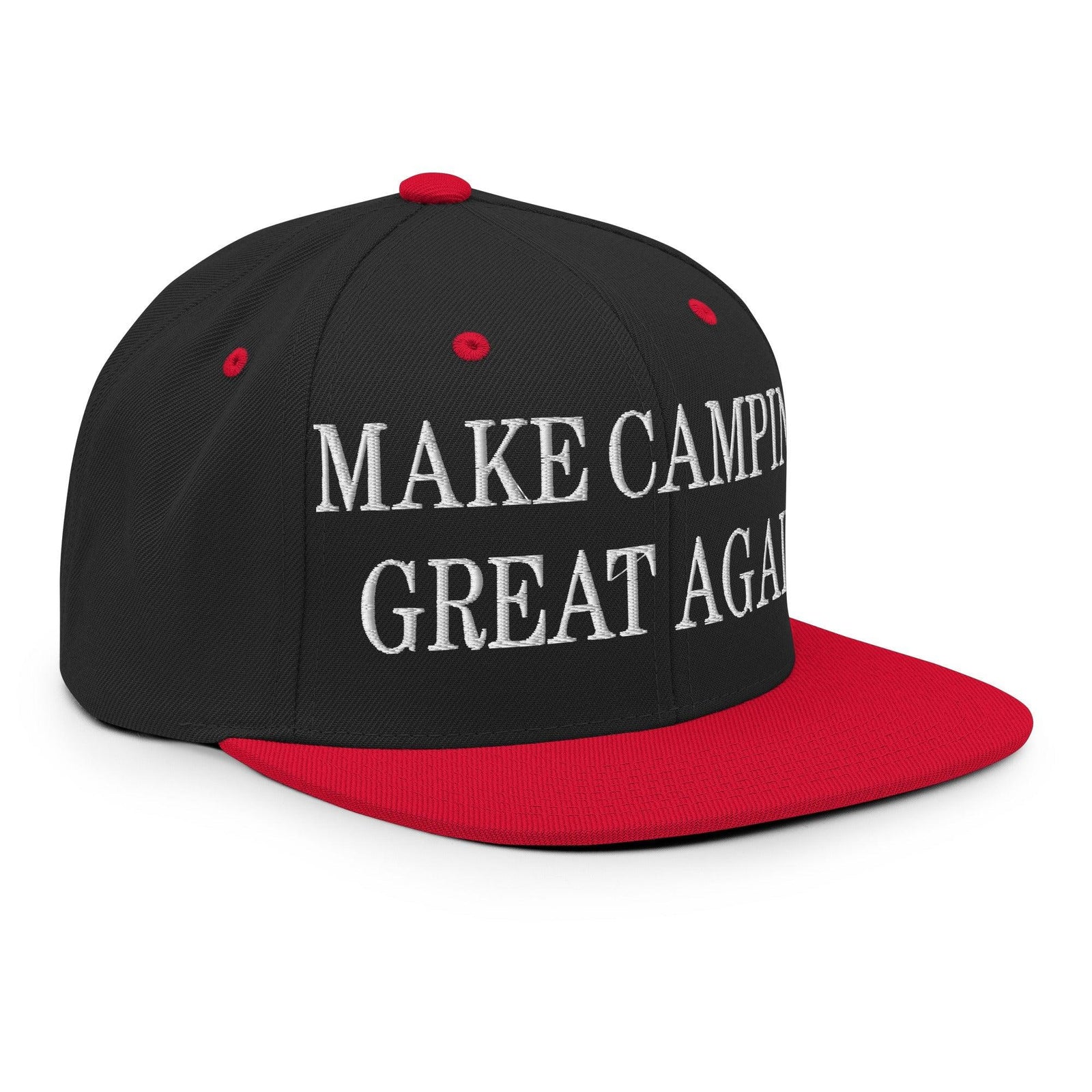 Make Camping Great Again Embroidered Flat Bill Brim Snapback Hat