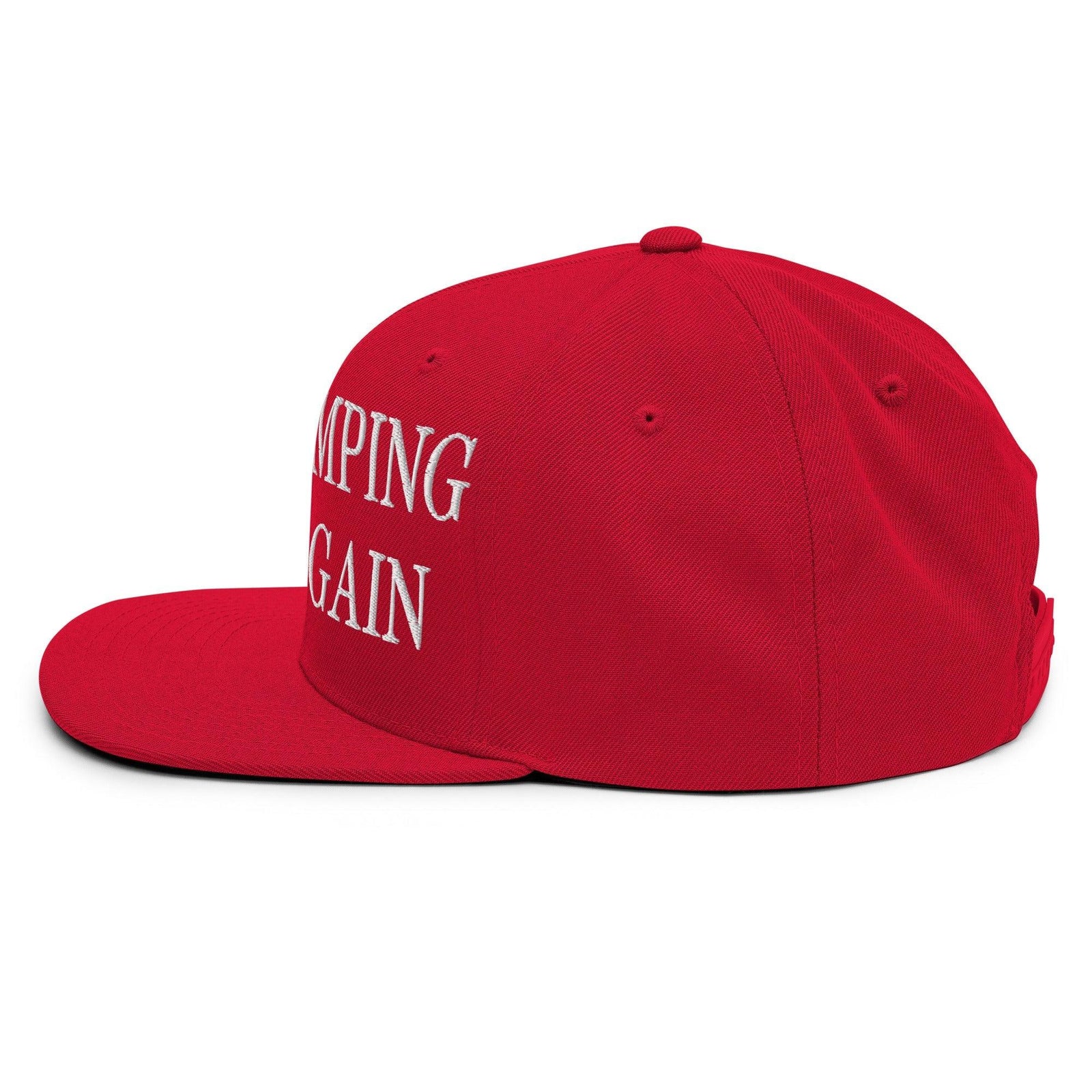 Make Camping Great Again Embroidered Flat Bill Brim Snapback Hat