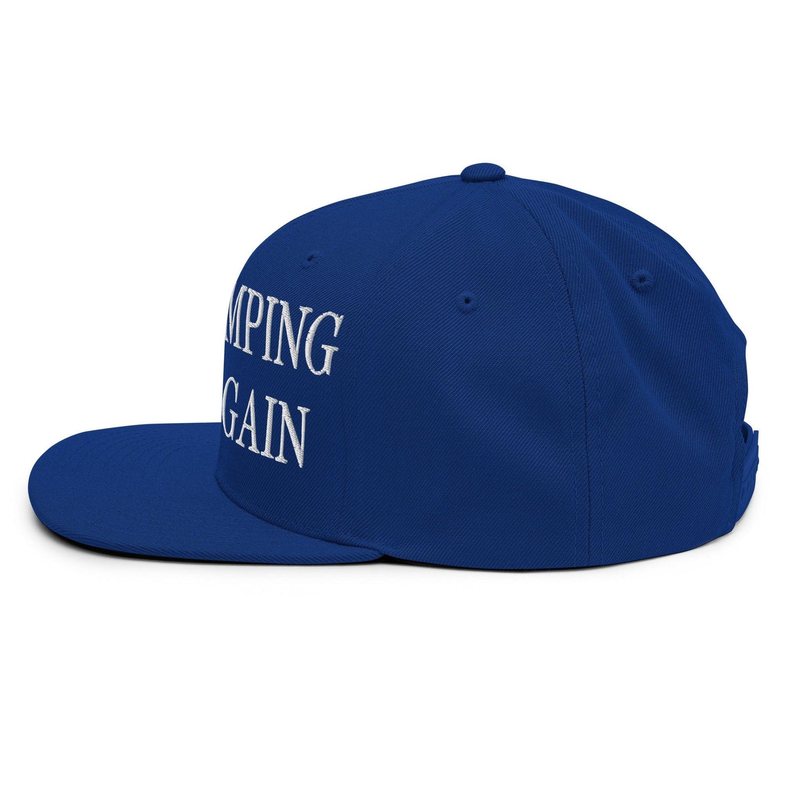Make Camping Great Again Embroidered Flat Bill Brim Snapback Hat