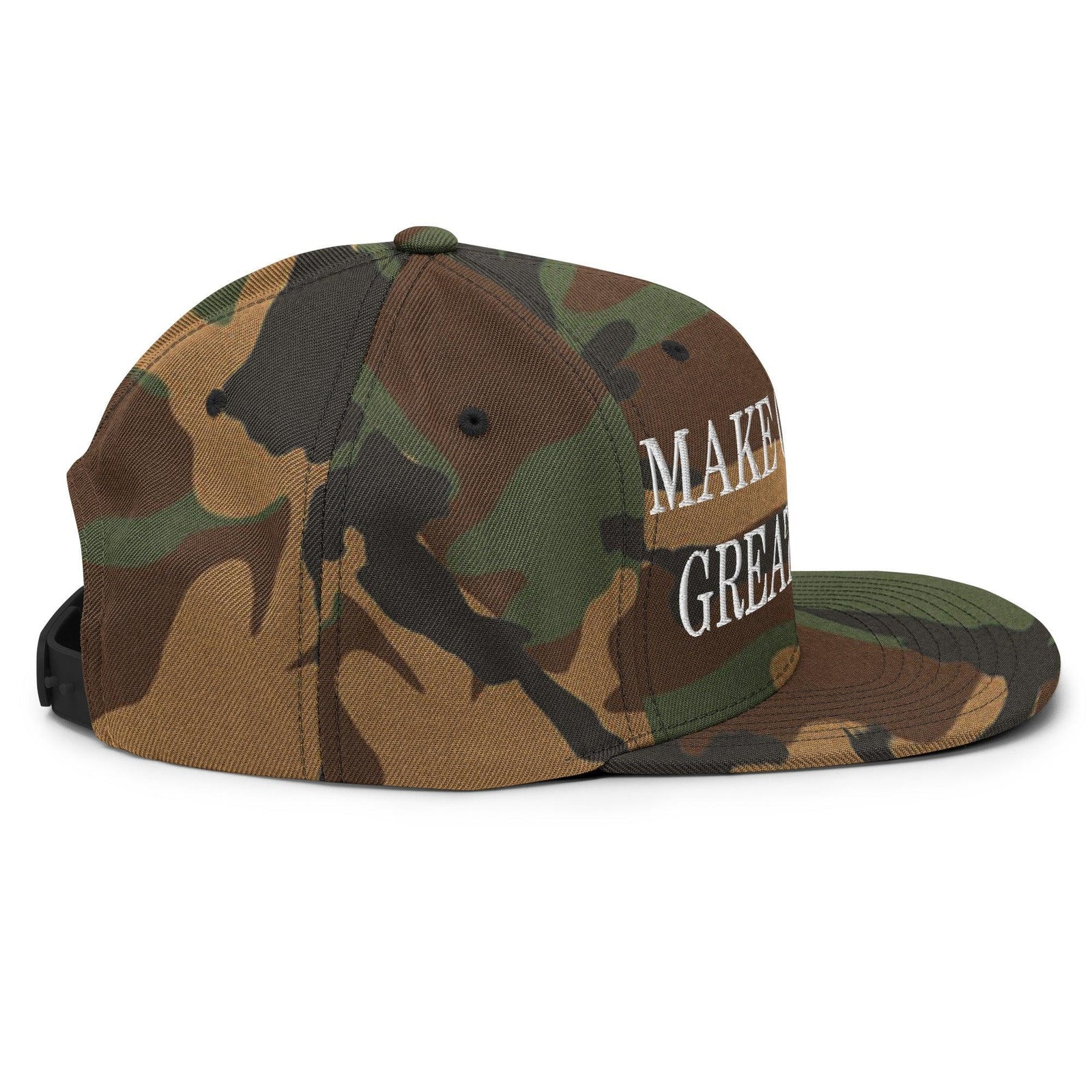 Make Camping Great Again Embroidered Flat Bill Brim Snapback Hat