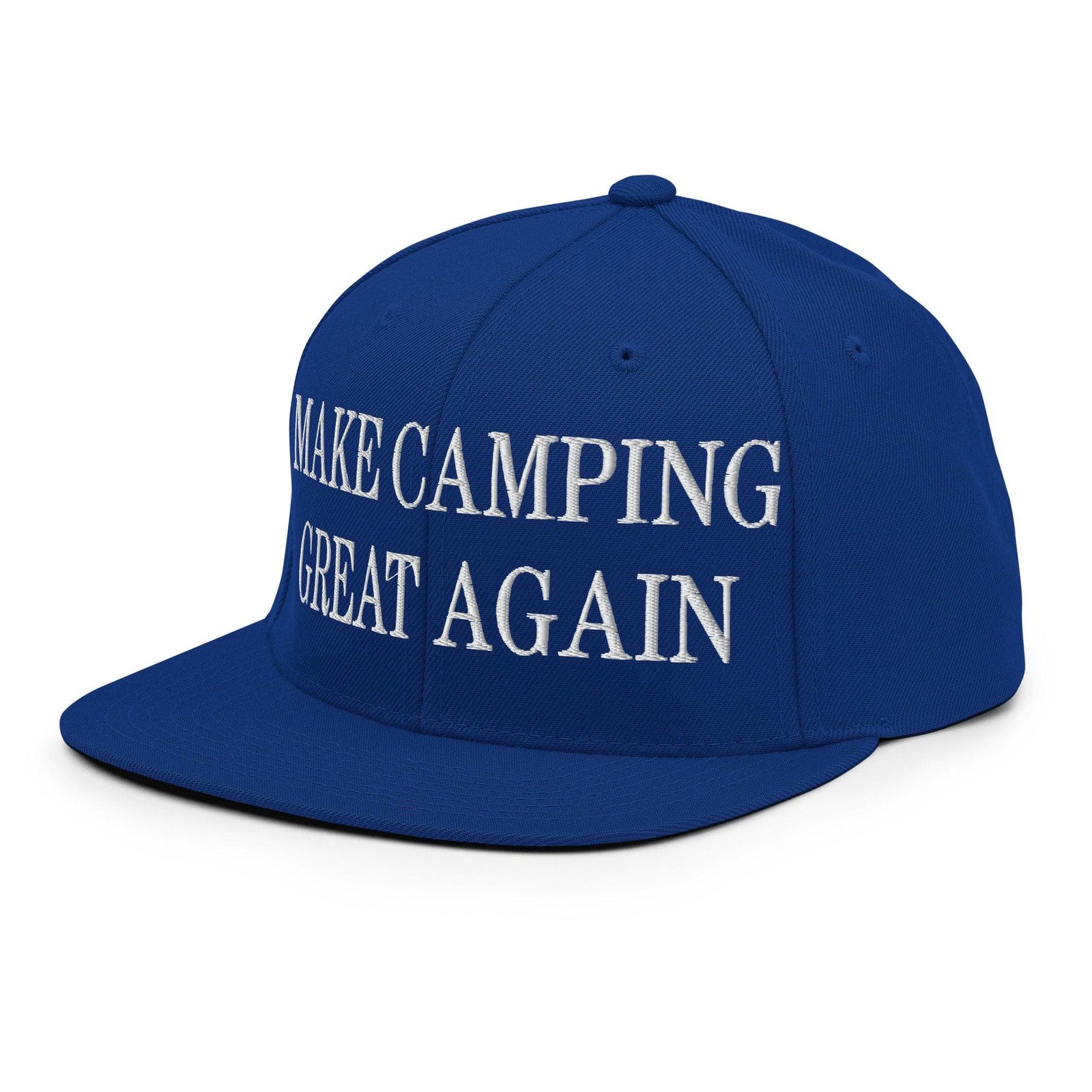 Make Camping Great Again Embroidered Flat Bill Brim Snapback Hat