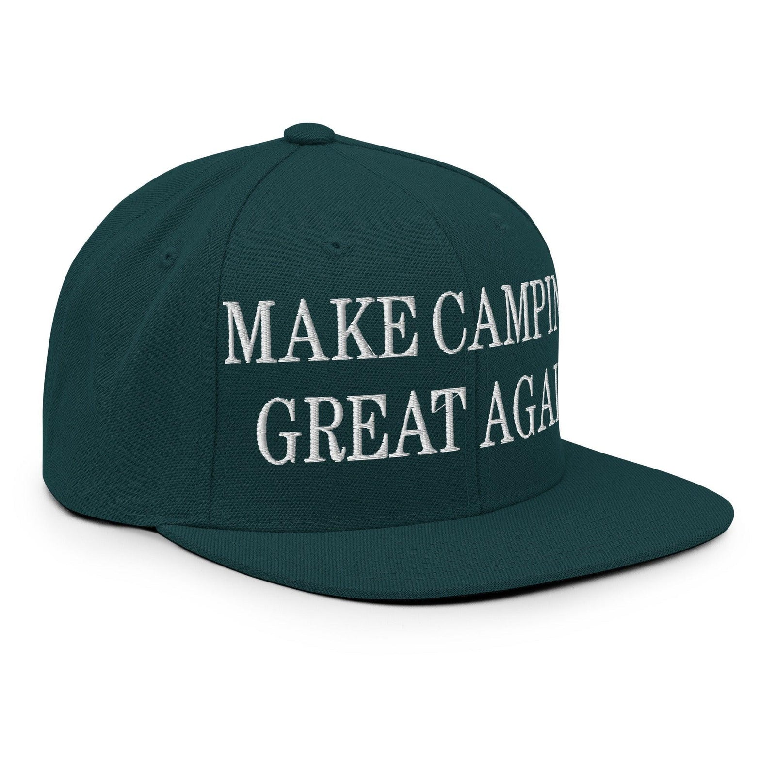 Make Camping Great Again Embroidered Flat Bill Brim Snapback Hat