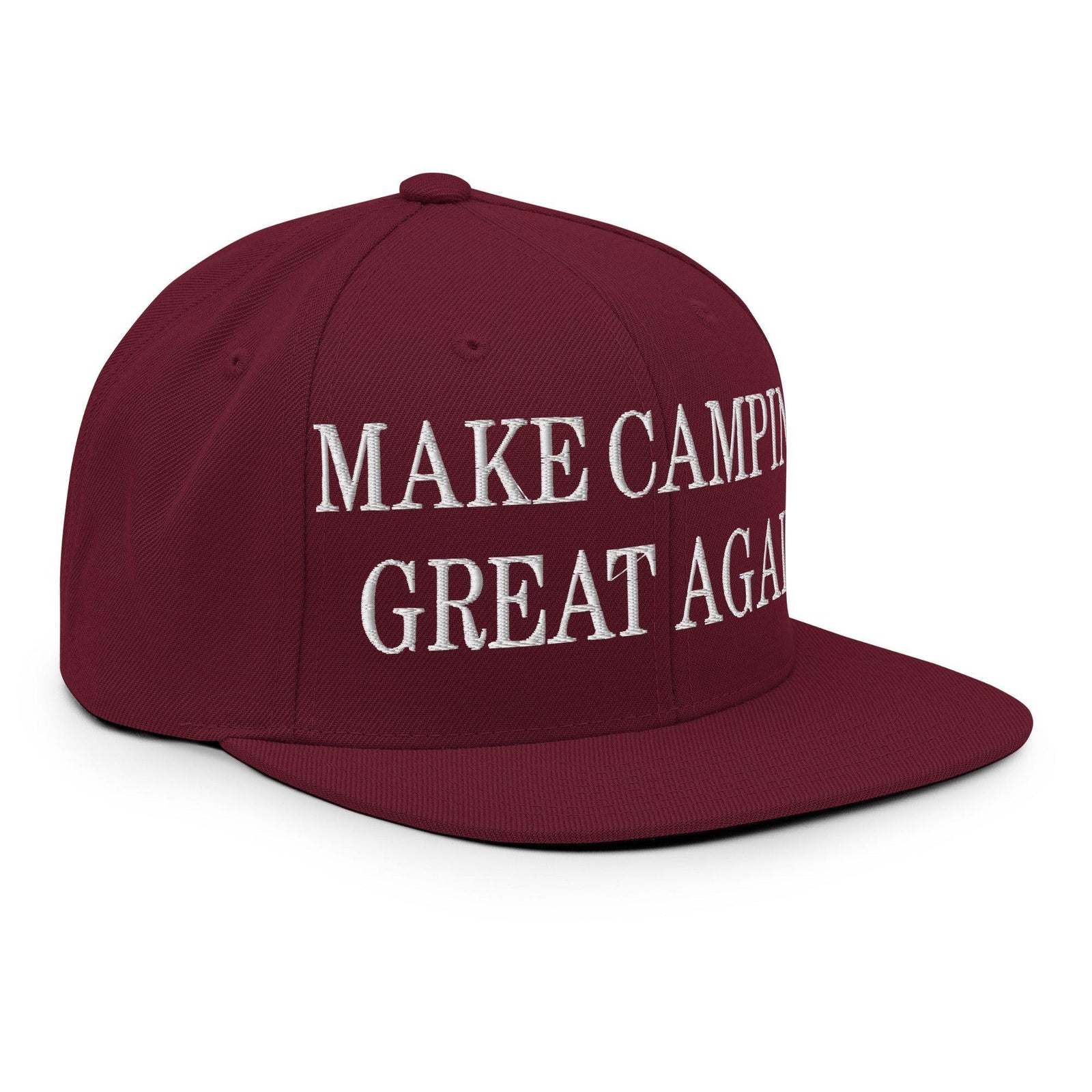 Make Camping Great Again Embroidered Flat Bill Brim Snapback Hat