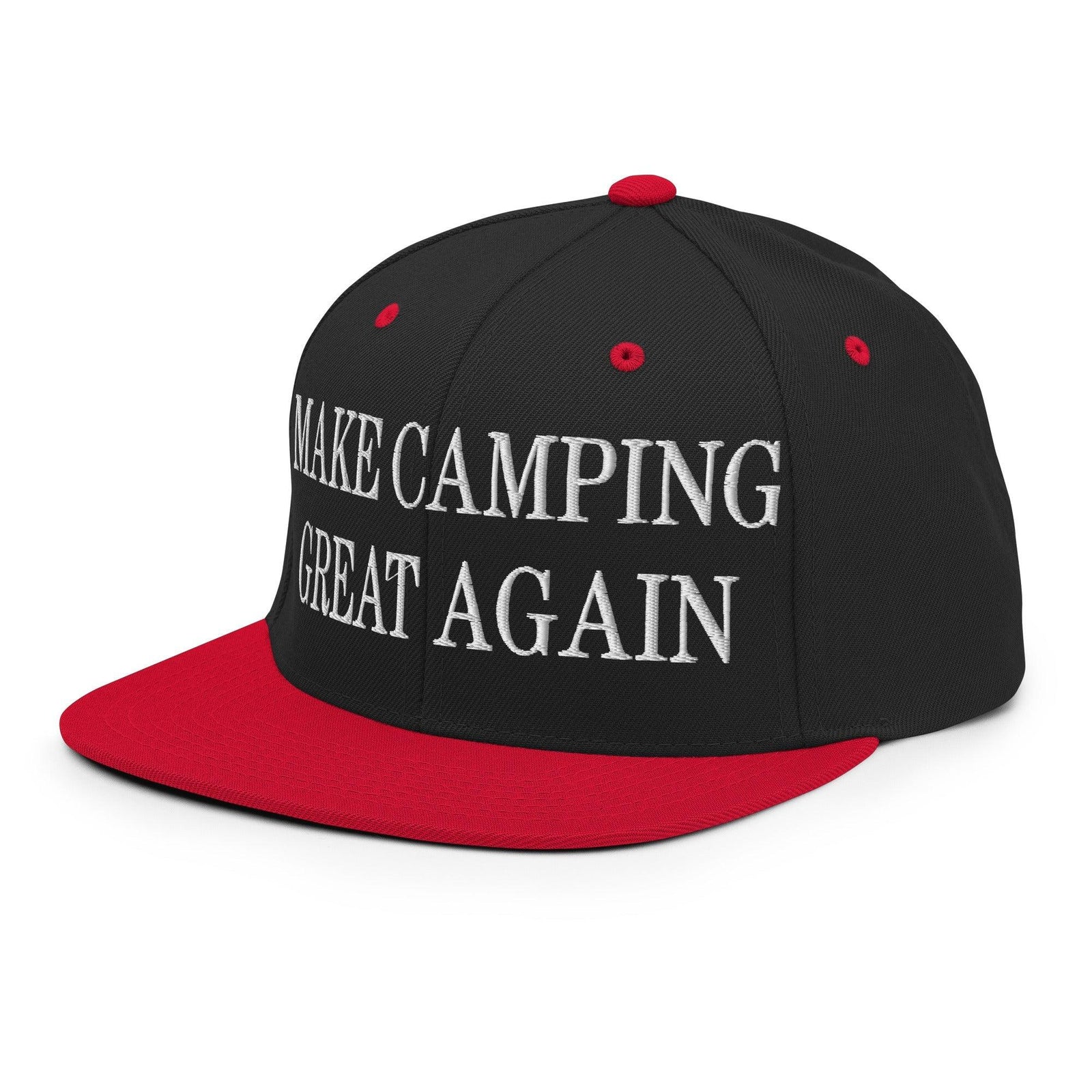 Make Camping Great Again Embroidered Flat Bill Brim Snapback Hat
