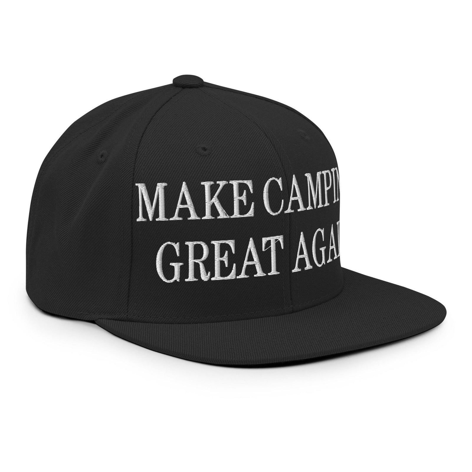 Make Camping Great Again Embroidered Flat Bill Brim Snapback Hat