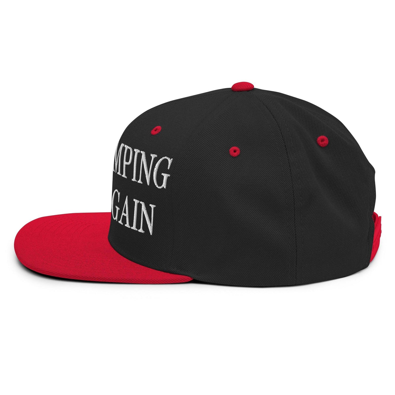 Make Camping Great Again Embroidered Flat Bill Brim Snapback Hat