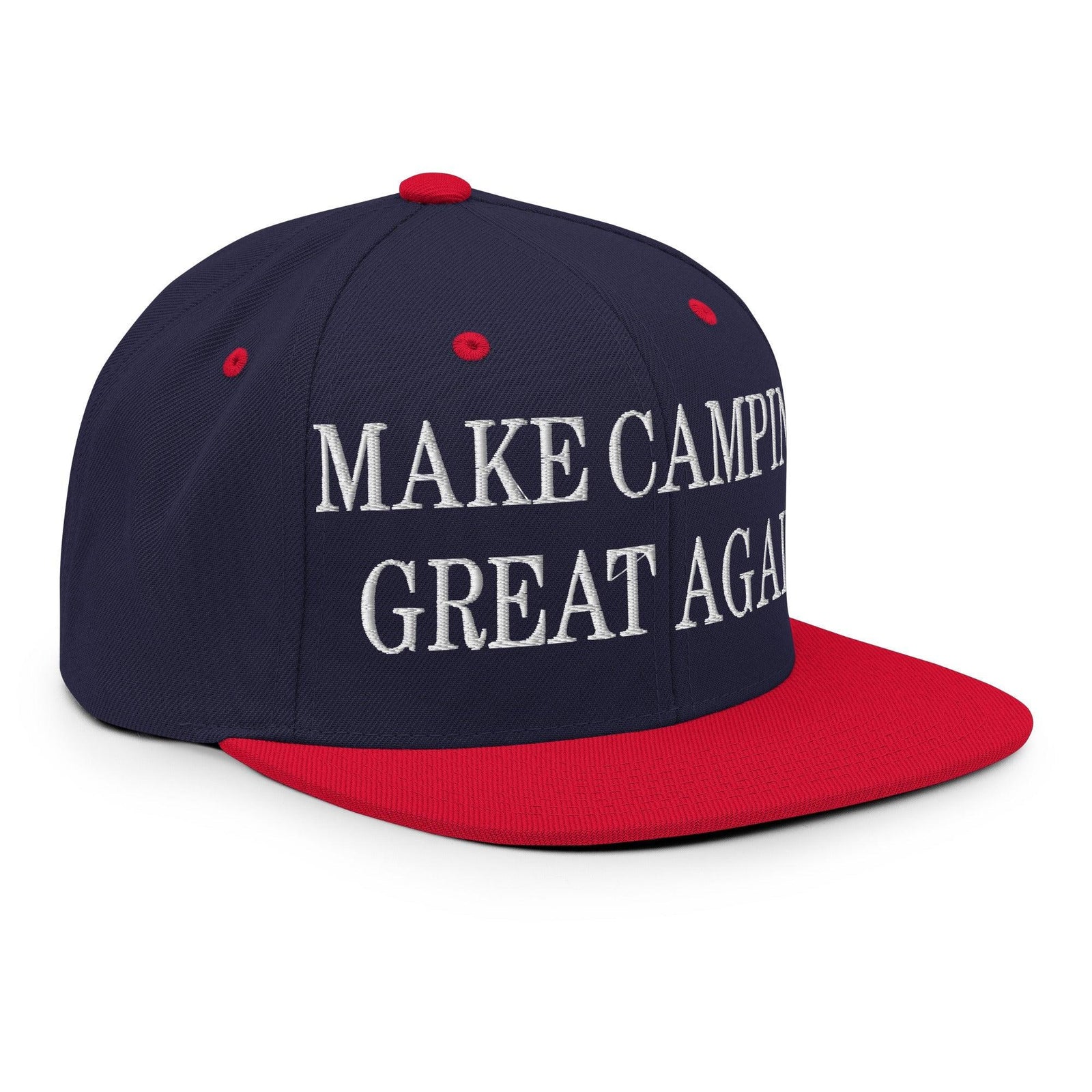 Make Camping Great Again Embroidered Flat Bill Brim Snapback Hat