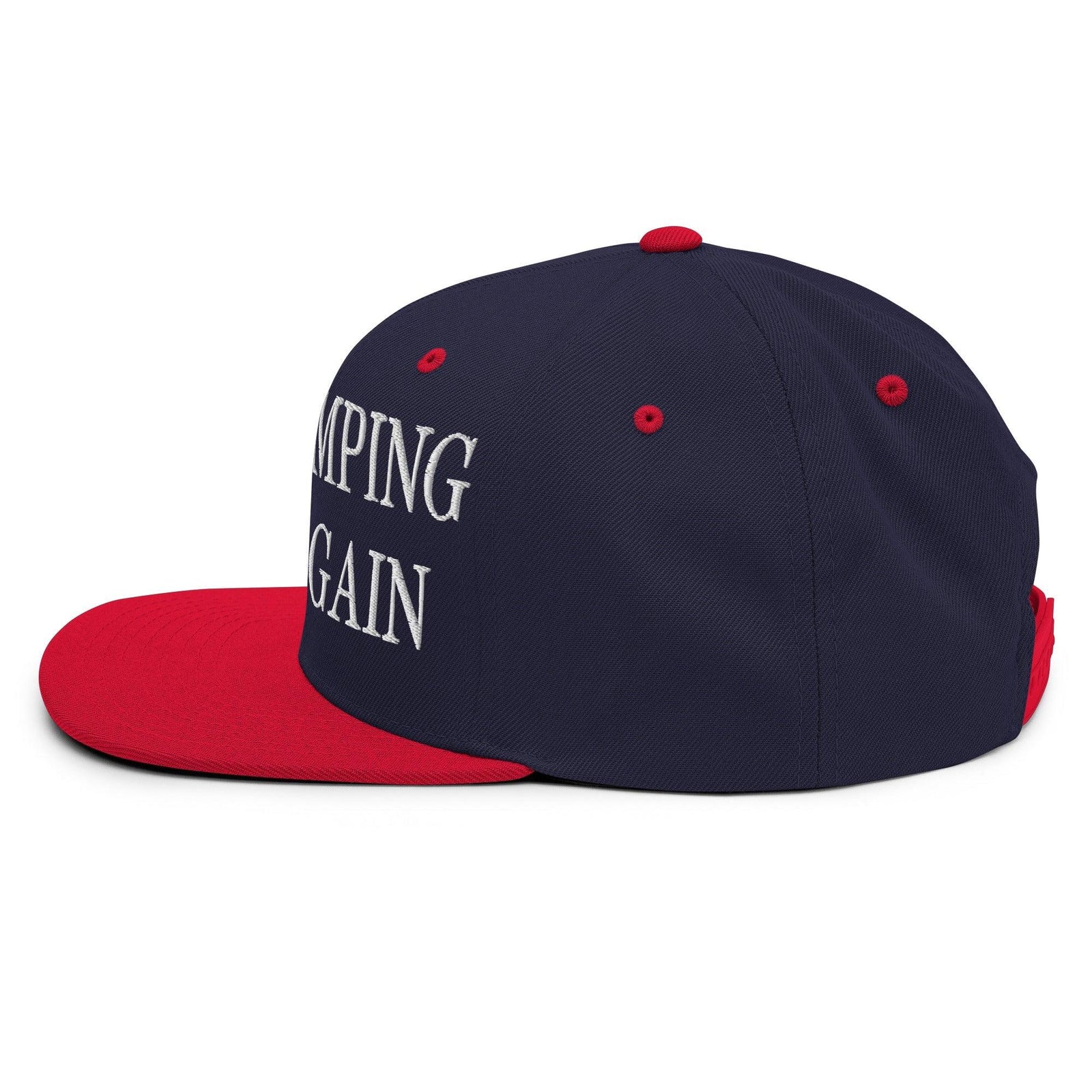 Make Camping Great Again Embroidered Flat Bill Brim Snapback Hat