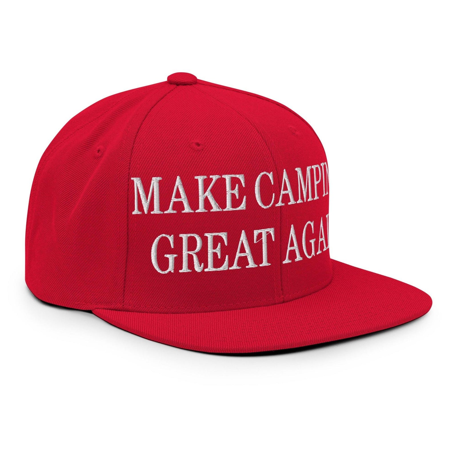 Make Camping Great Again Embroidered Flat Bill Brim Snapback Hat